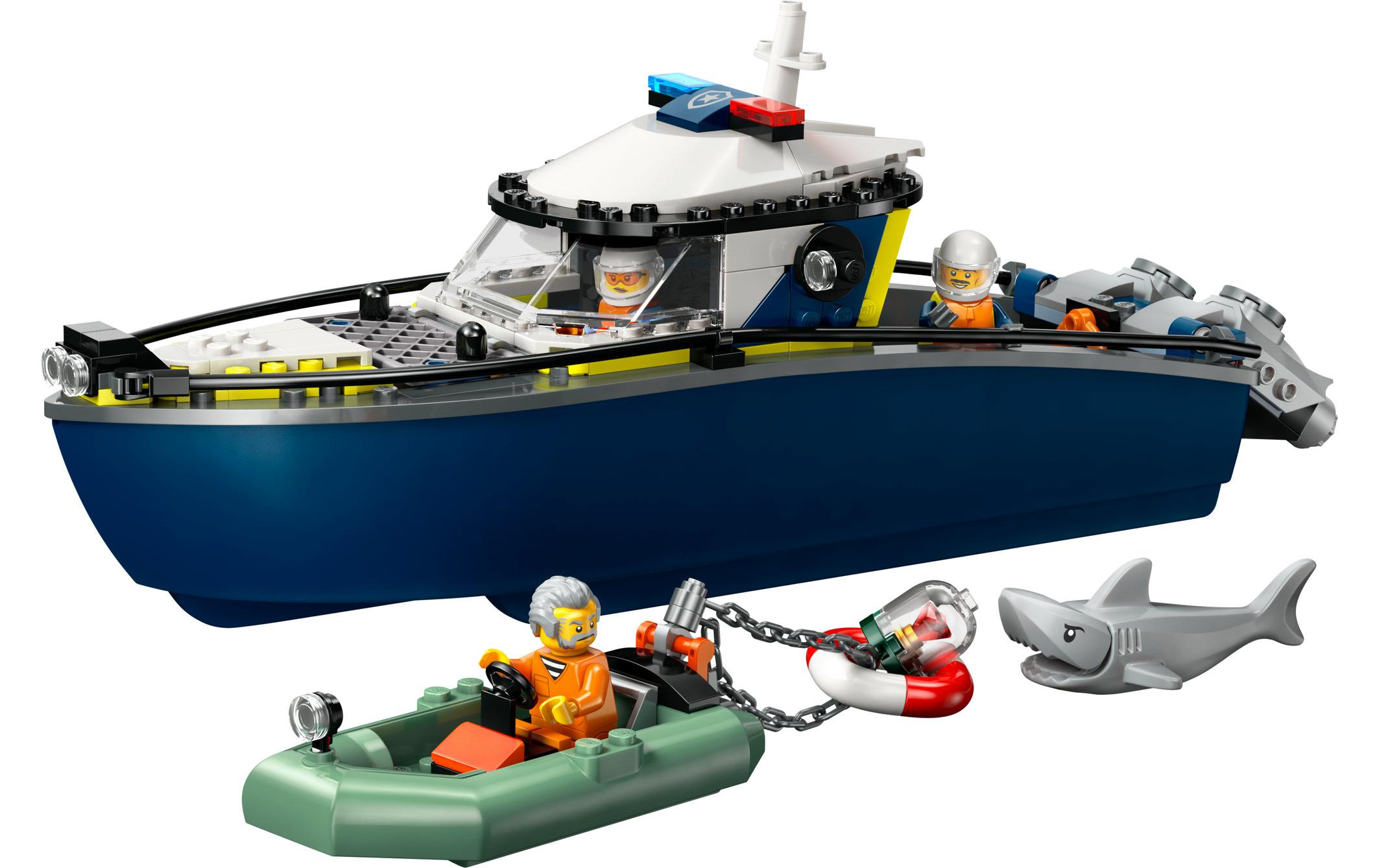 City Verfolgungsjagd im Polizeiboot 60456Spielset mit Polizeiboot für kleine Helden