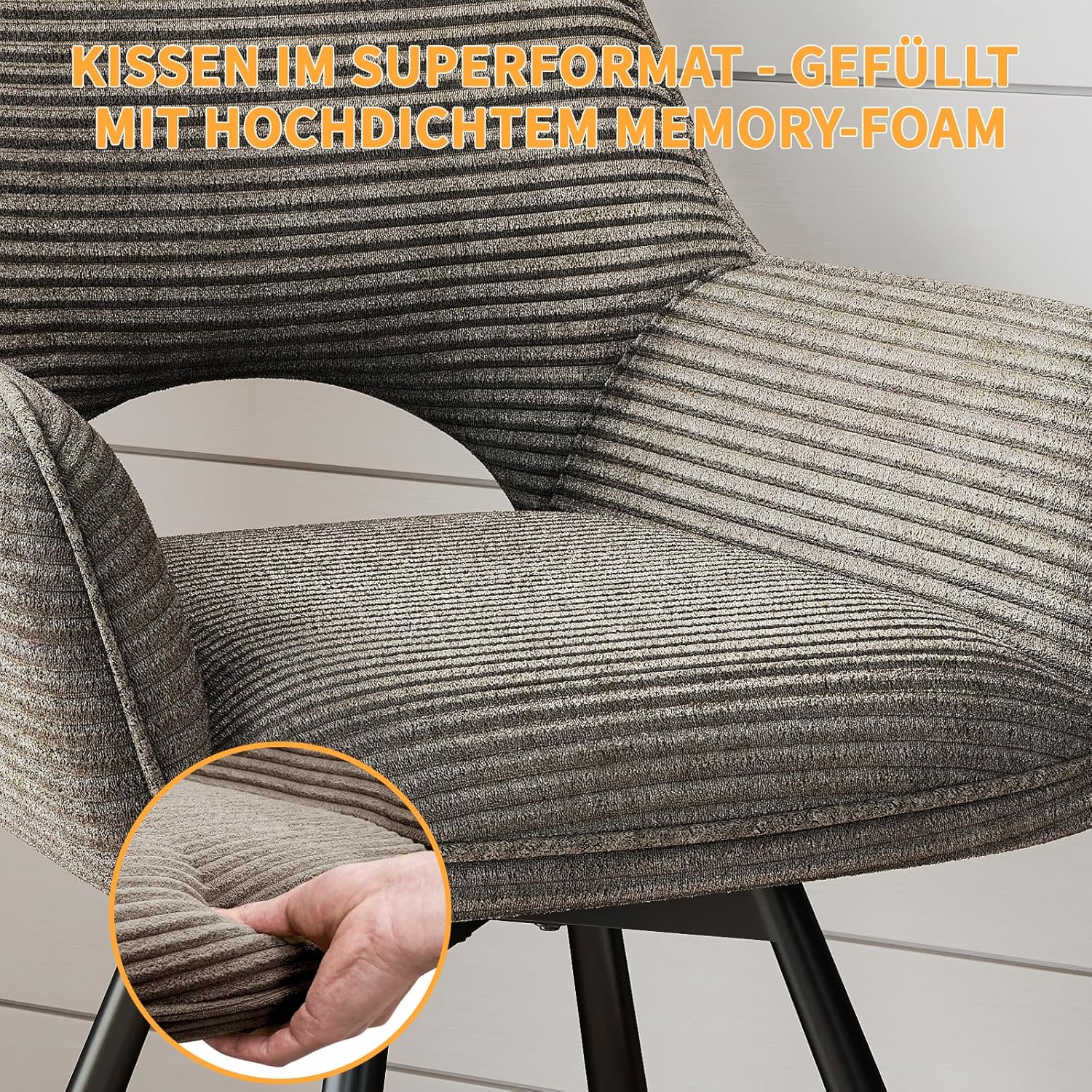 esszimmerstühle 4er Set Drehbar 360°,Armlehnstuhl mit Metallbeinen,geeignet als Stühle Esszimmer,Samt Stuhl,Küchenstühle,Wohnzimmerstuhl,Polsterstuhl mit Samtigem Gefühl,Taupe
