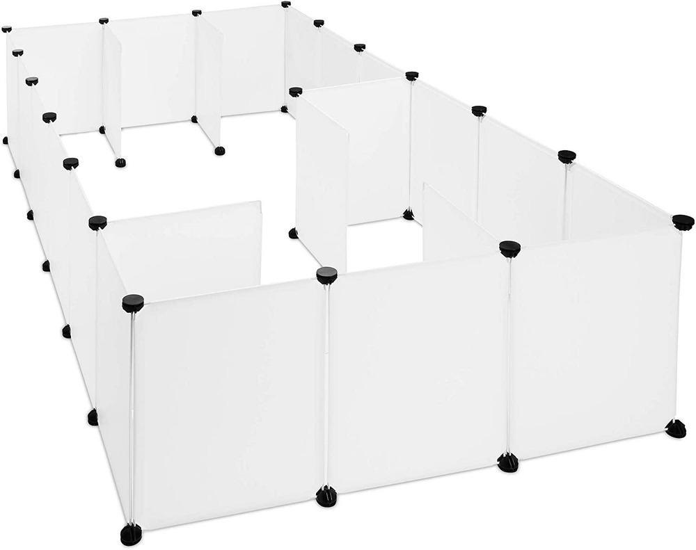 Enclos pour petits animaux plastique lapins 24 panneaux blanc