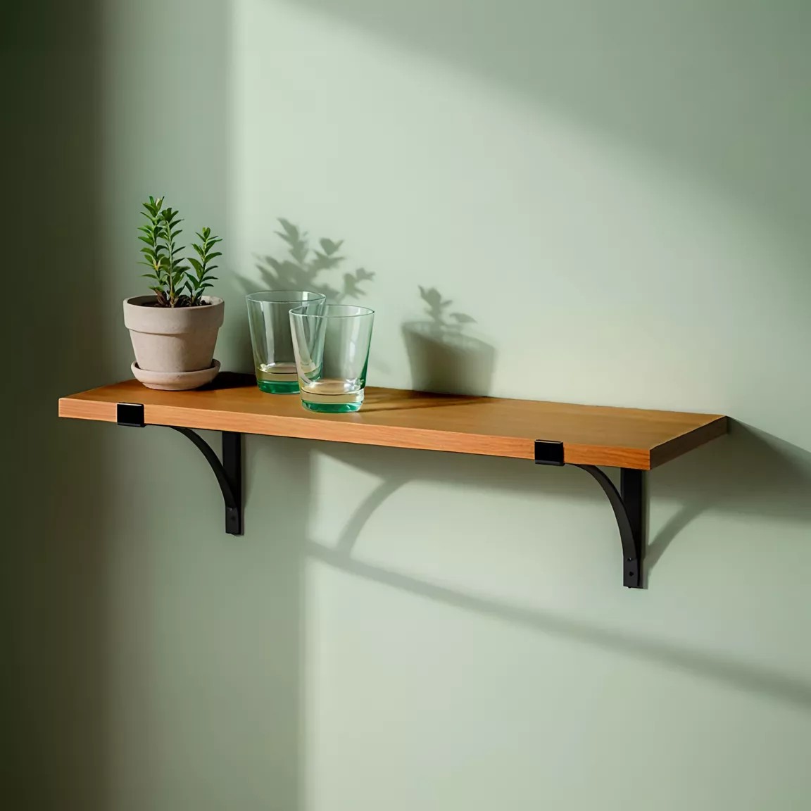 Etagère murale en bois et métal (60 cm) Factory Noir et naturel