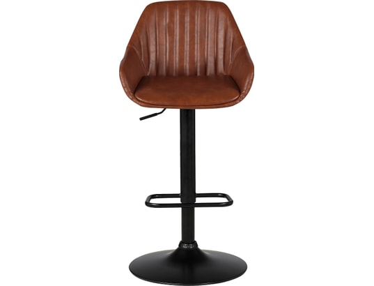 CONCEPT1 - Tabouret de bar Moss marron foncé PU (plan) avec piston