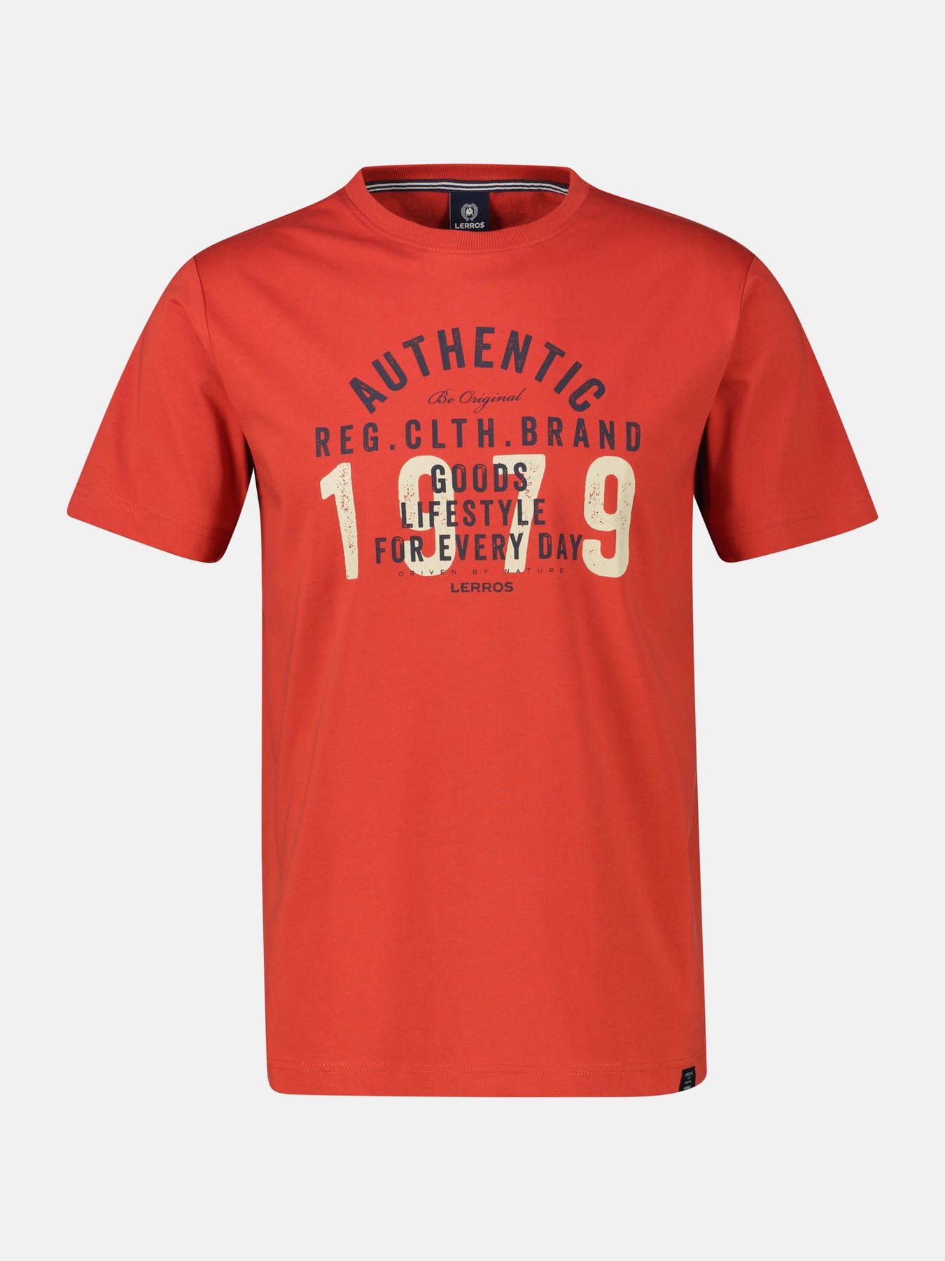 Unifarbenes T-Shirt mit Print