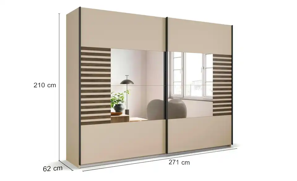 Schwebetürenschrank Barea 271 cm