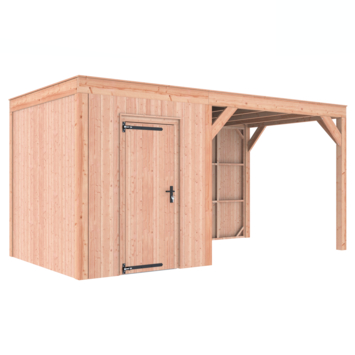 Tuinhuis met overkapping Douglas hout onbehandeld 495 x 255 cm