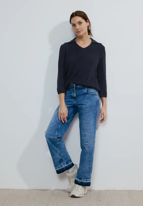 Polokragen Pullover - universal blue