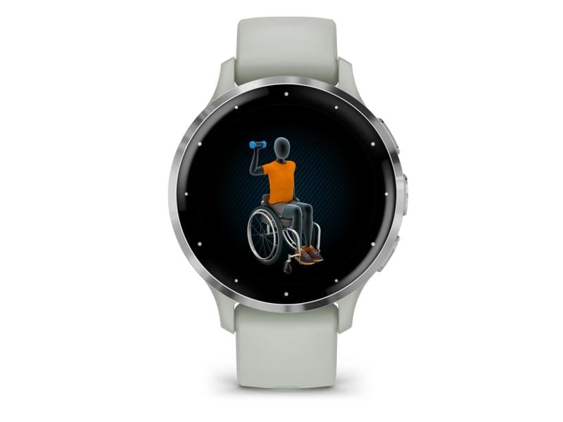 GARMIN Sportuhr Venu 3S Salbeigrau / Silber Smartwatch