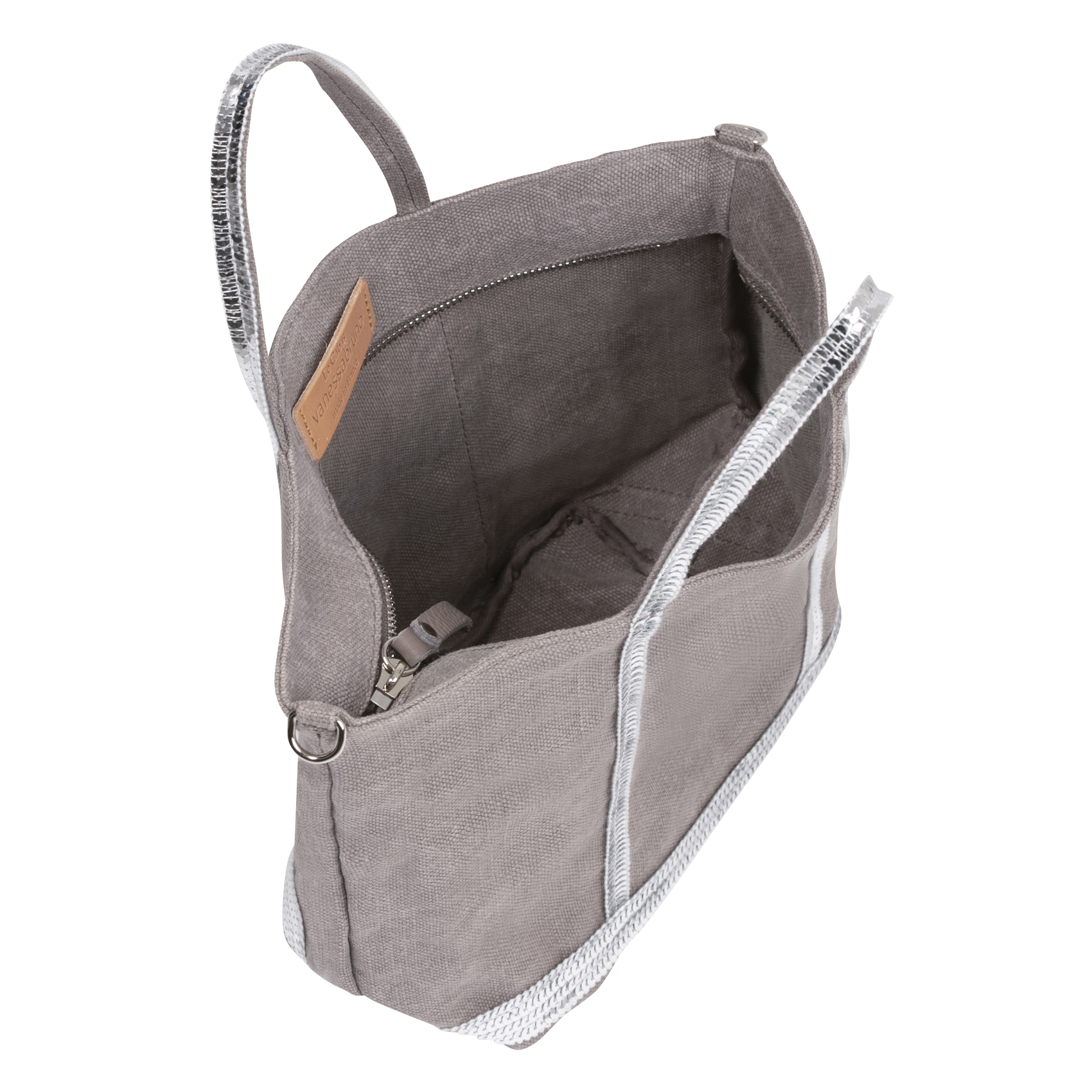 Sac cabas S à sequins en lin| Beige
