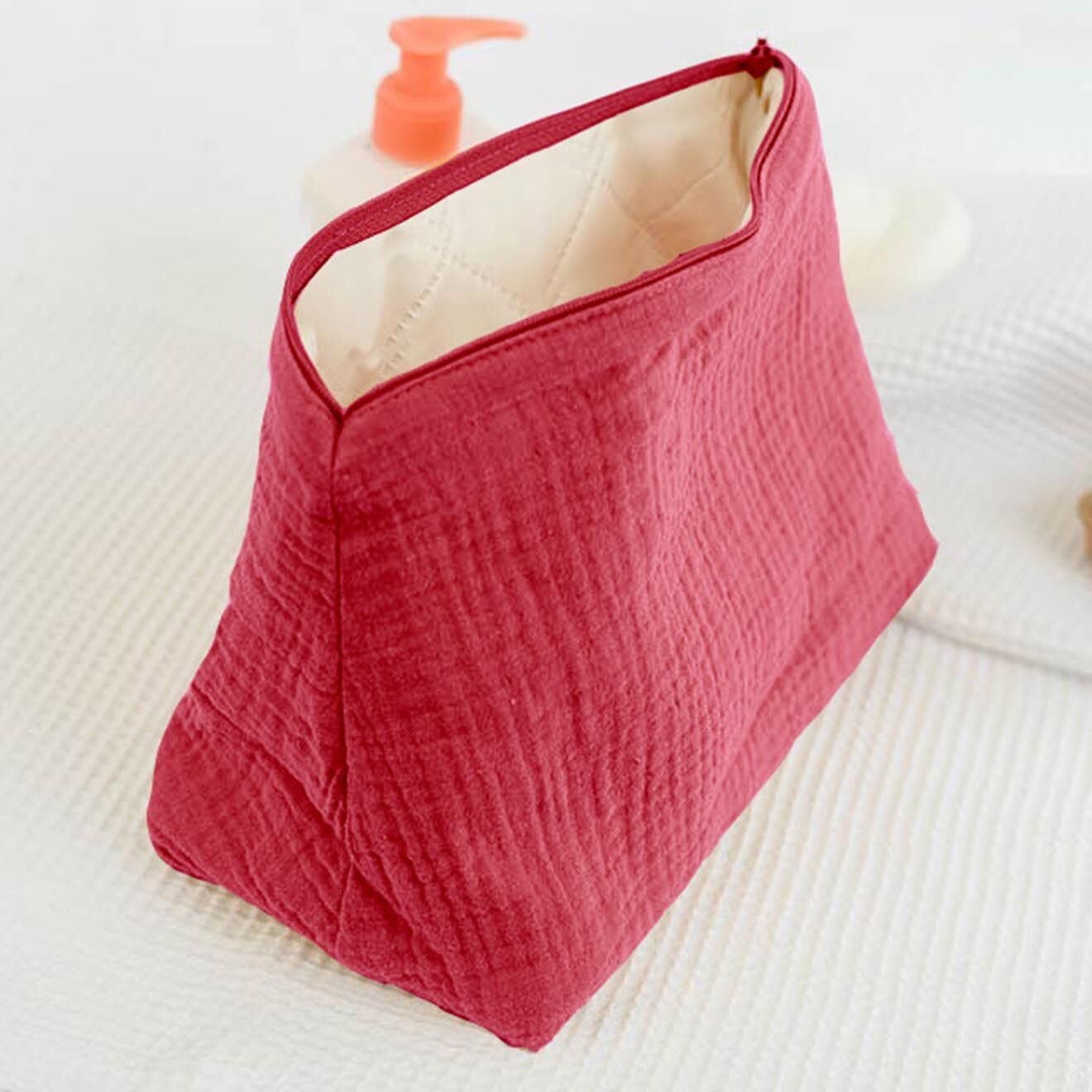 Papate Trousse de Toilette en Coton Bio fraise - 23x17 cm