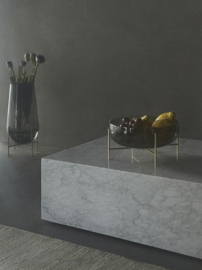 Audo Copenhagen Echasse Bowl, Smoke/Brushed Brass Grå