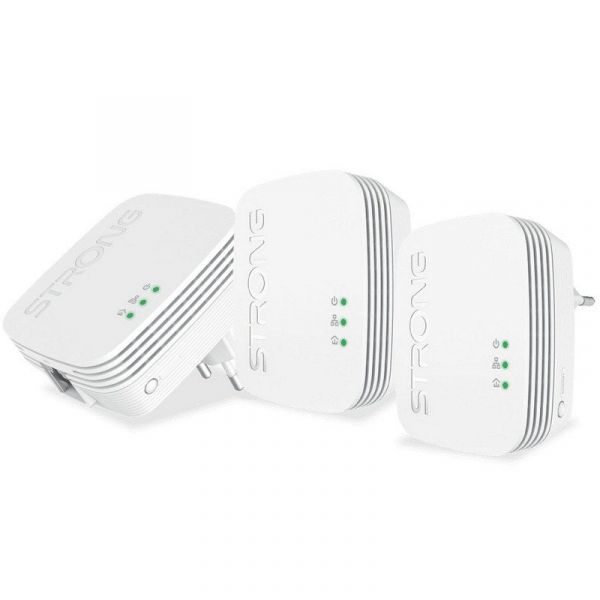 Strong Powerline 600 Triplo Pack Mini 3x Adaptadores Powerline/PLC 600Mbit/s
