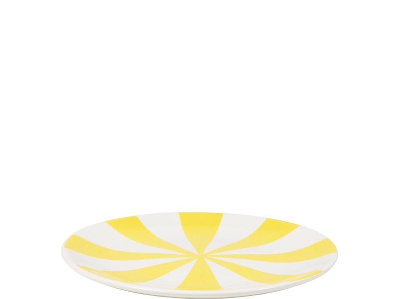 Taartbord Ø18CM gele strepen