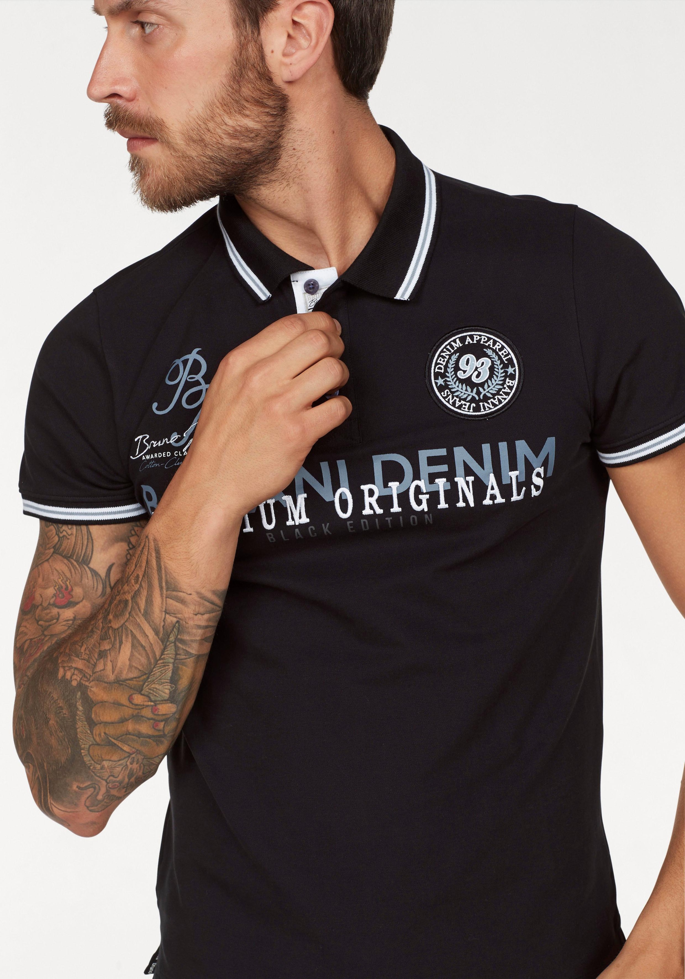 Bruno Banani Poloshirt , Kurzarm,  körpernahe Passform,  Polokragen,  aus Baumwollmischung