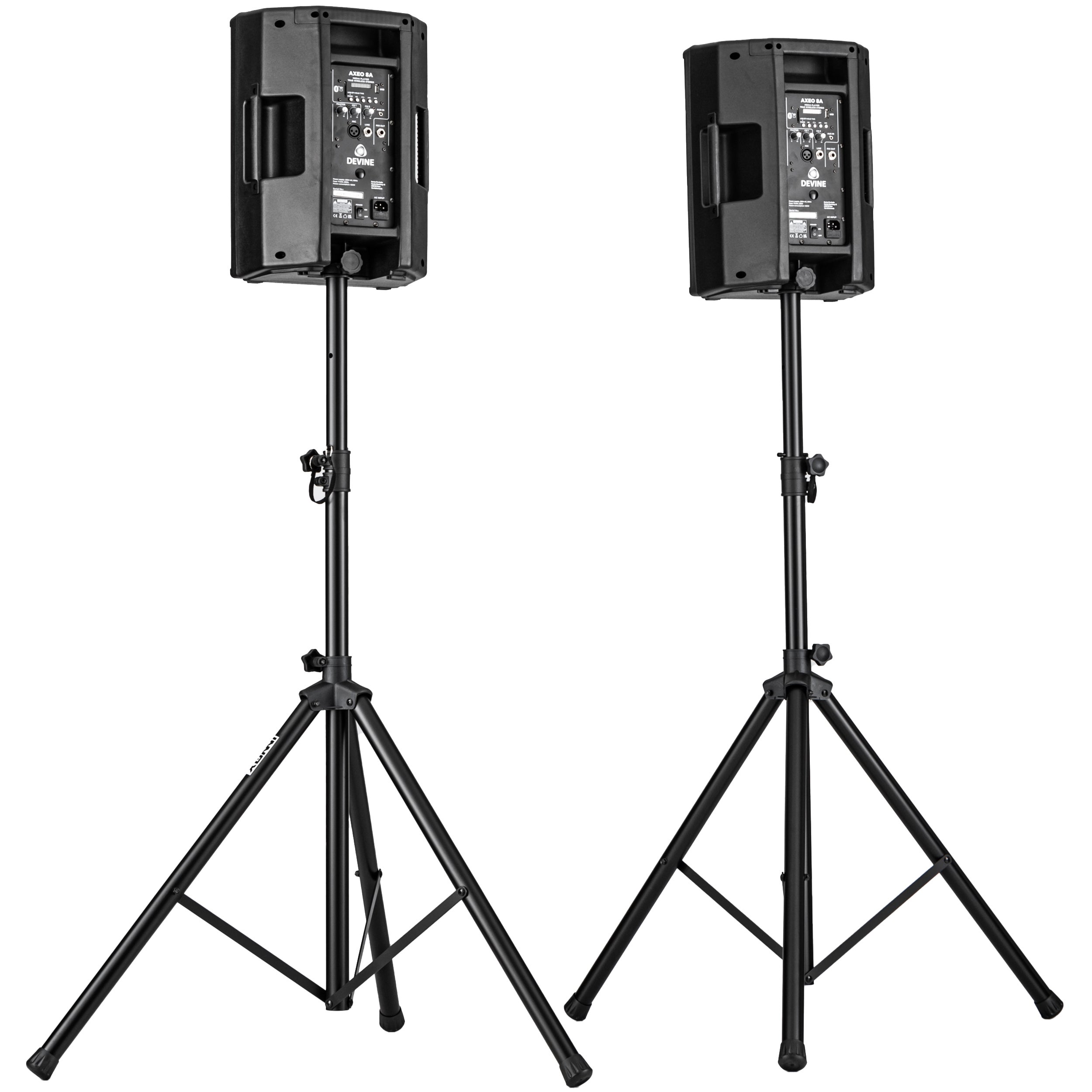 Devine Axeo 8A speakerset met statieven voor spraak & presentaties