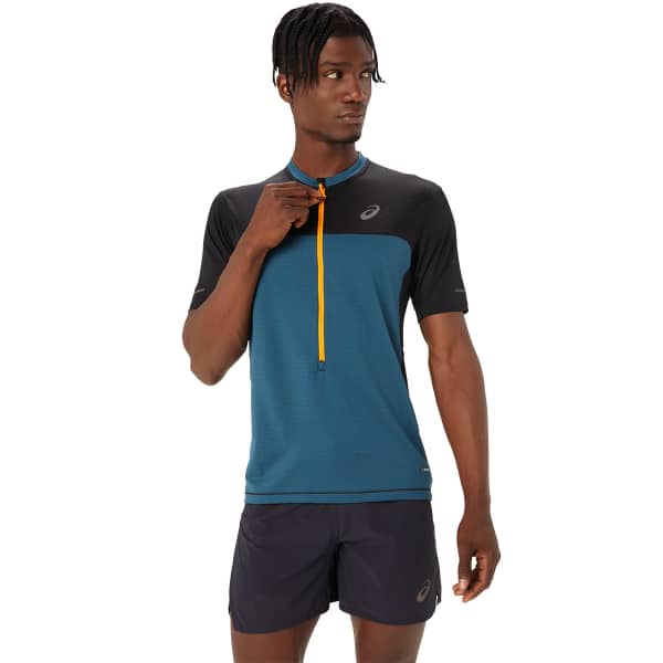 T-shirt running ASICS FUJITRAIL SS TOP MAGNETIC BLUE/PERFORMANCE BLACK