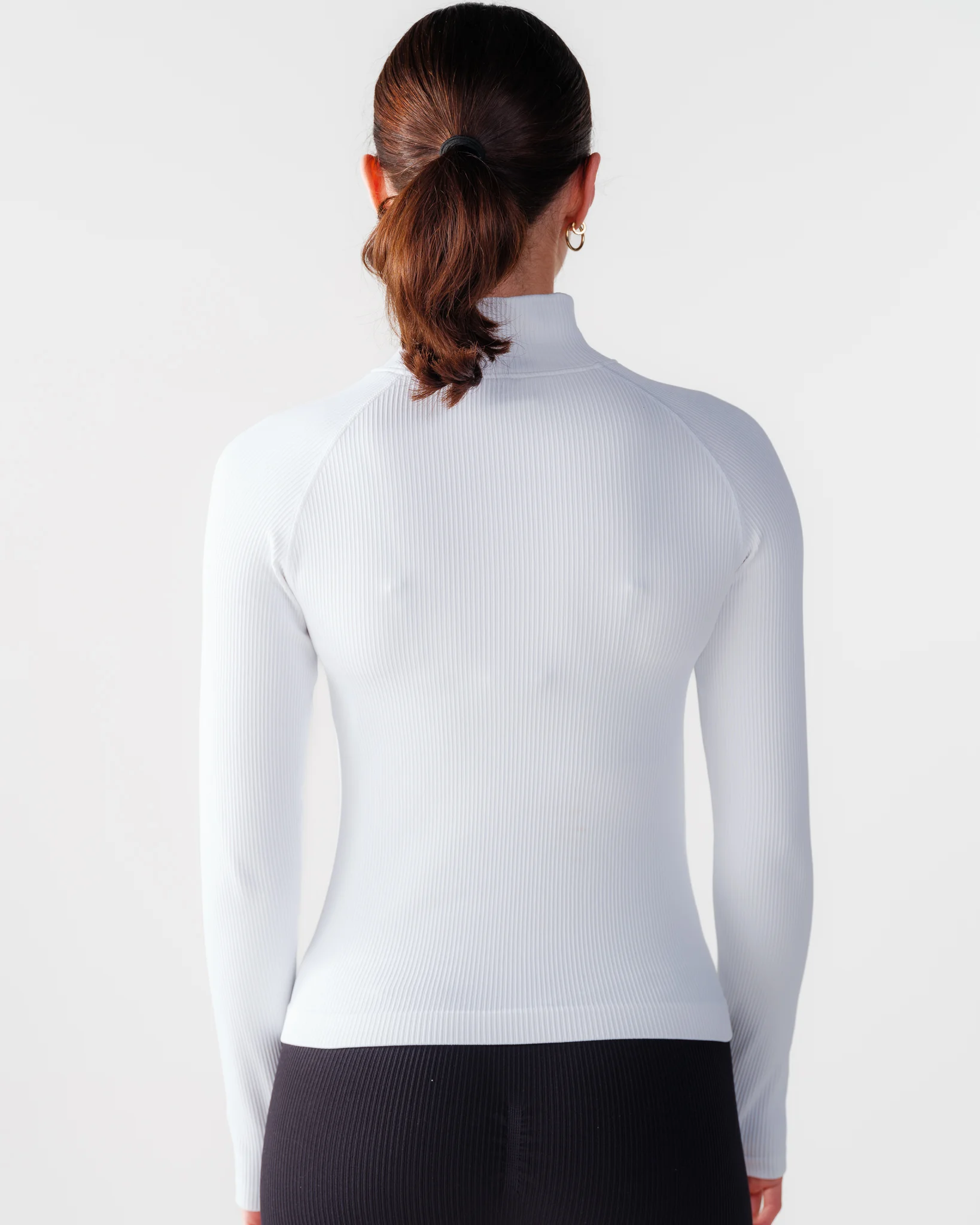 Bumpro Perfect Rib Sweatshirt Turtleneck White