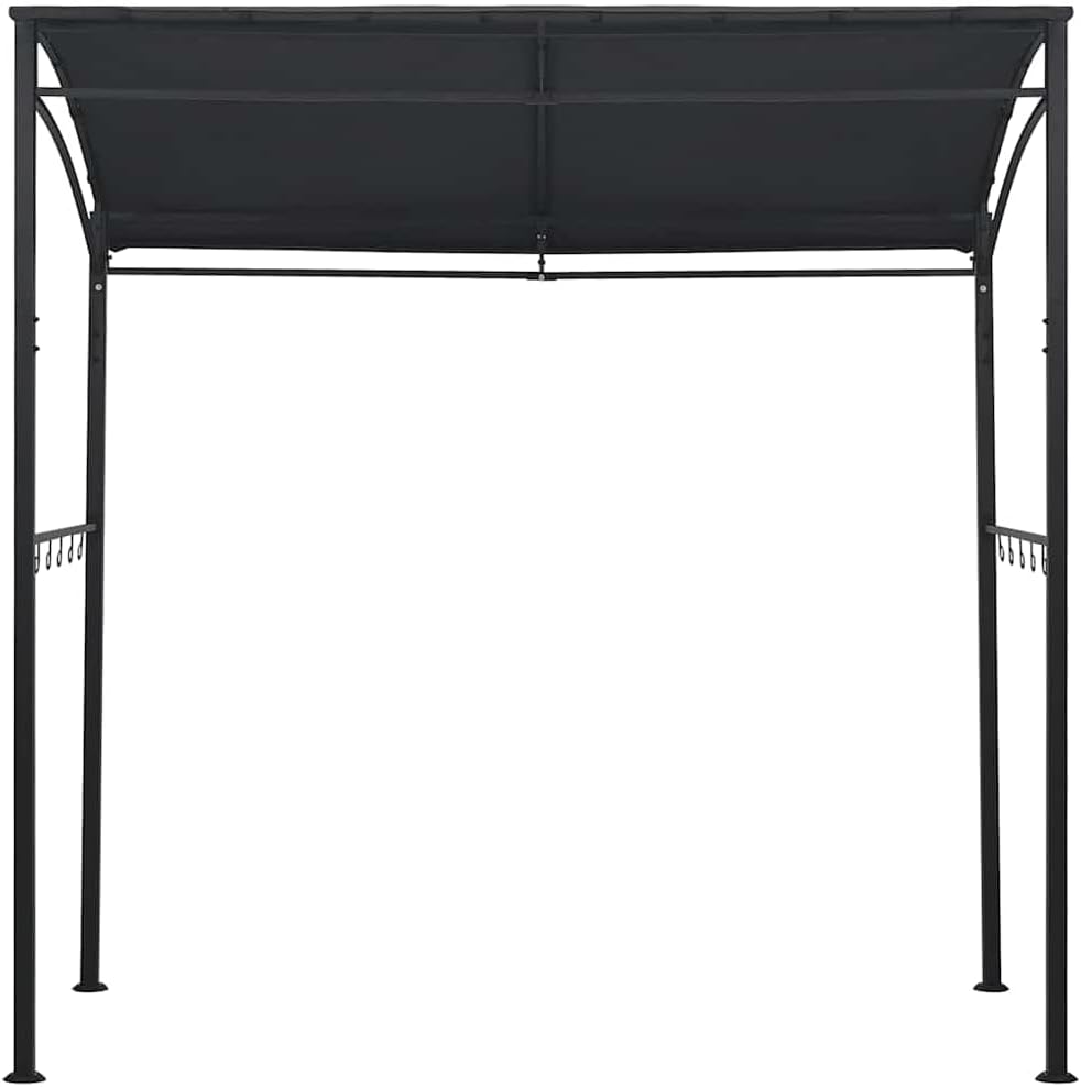 vidaXL BBQ Pavillon 10 Haken Witterungsbeständig Grillpavillon Grillzelt Grillüberdachung Grill Zelt Dach Überdachung 215x150x220cm Anthrazit Stahl