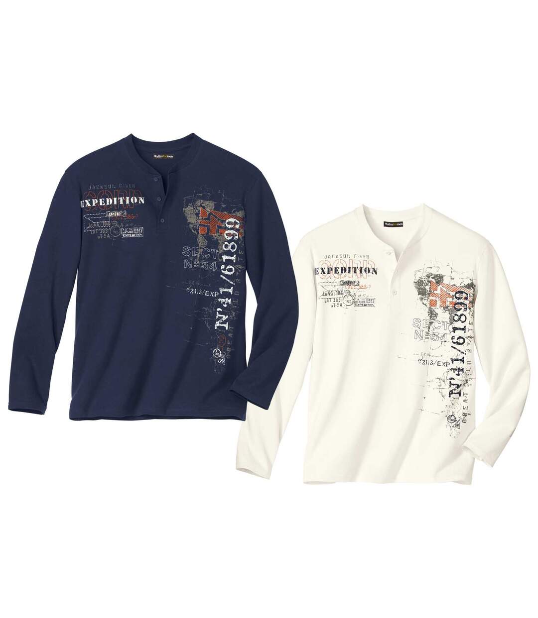 Lot de 2 Tee-Shirts Col Tunisien Expedition