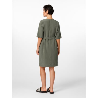 Damenkleid mit Gürtel, Mittelgrün