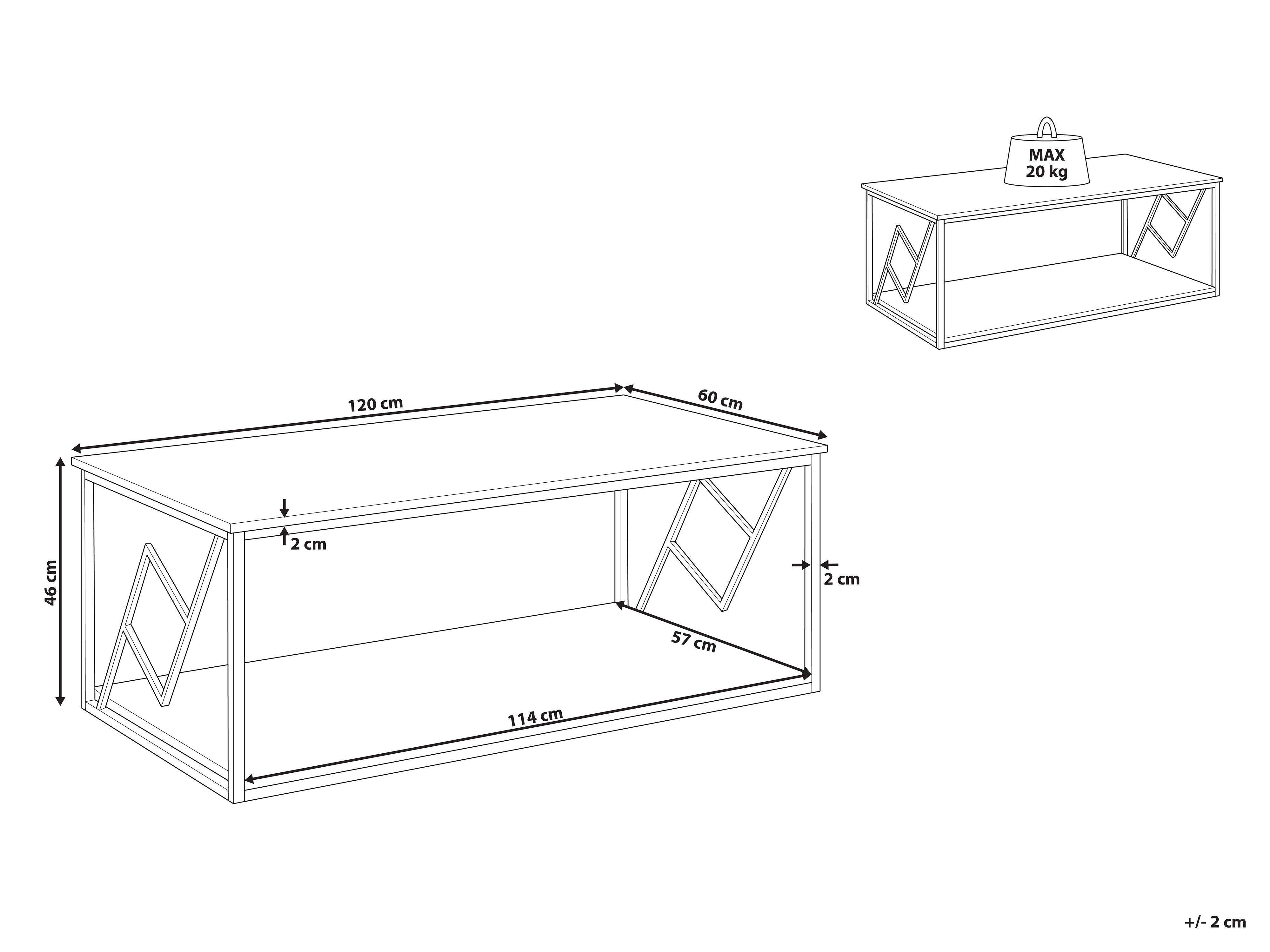 Salontafel FORRES Bruin/zwart