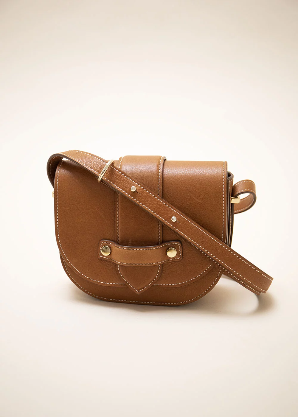 BESACE FEODORA CUIR CAMEL