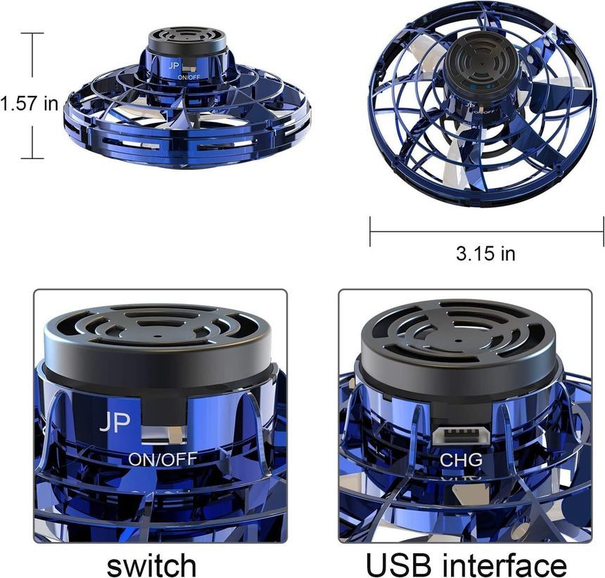 HOMTEC - USB oplaadbare UFO vliegende spinner speelgoed