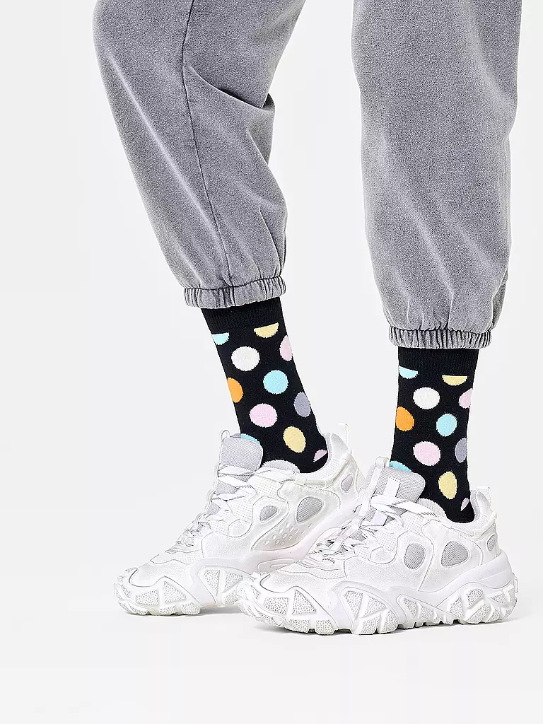 HAPPY SOCKS Damen Socken BIG DOT  36-40 black multi schwarz