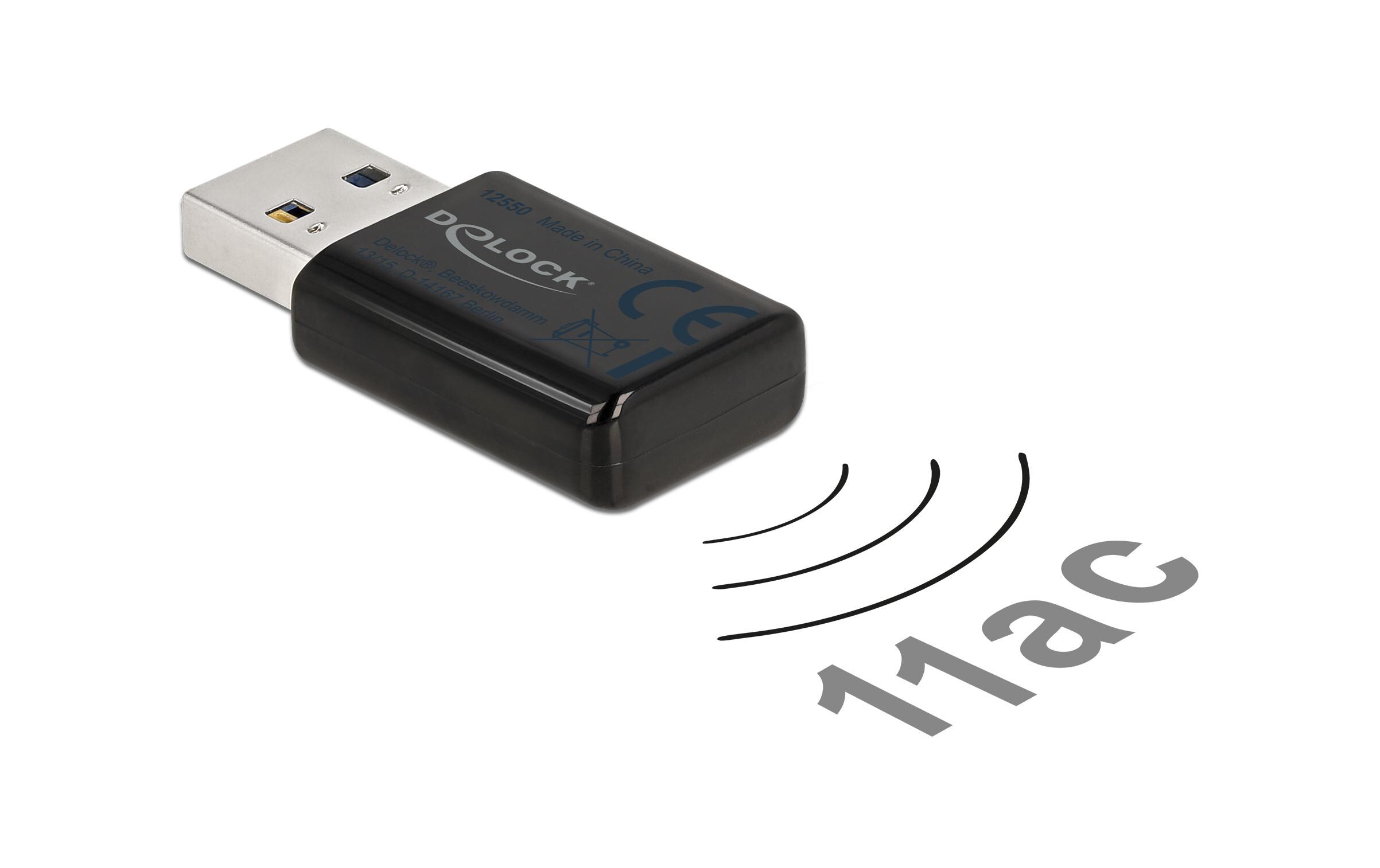 WLAN-AC USB-StickDelock USB 3.0 Dualband WLAN ac/a/b/g/n Micro Stick 867 + 300 Mbps