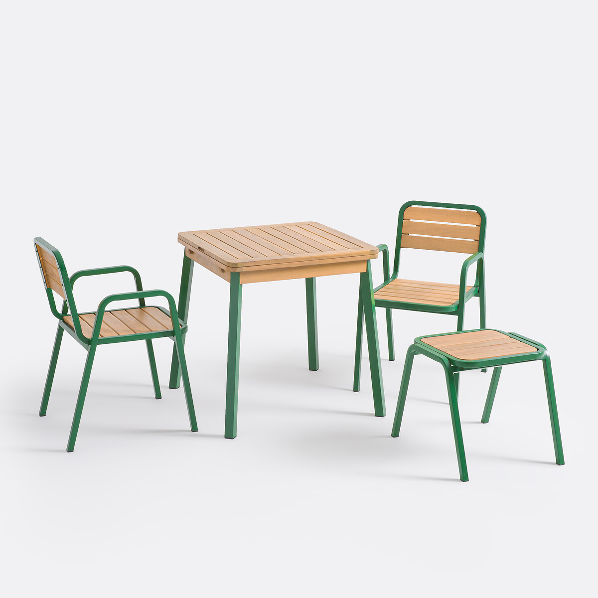 LA REDOUTE INTERIEURS<br>Conjunto de 2 cadeiras de jardim em acácia e metal, Sim sim