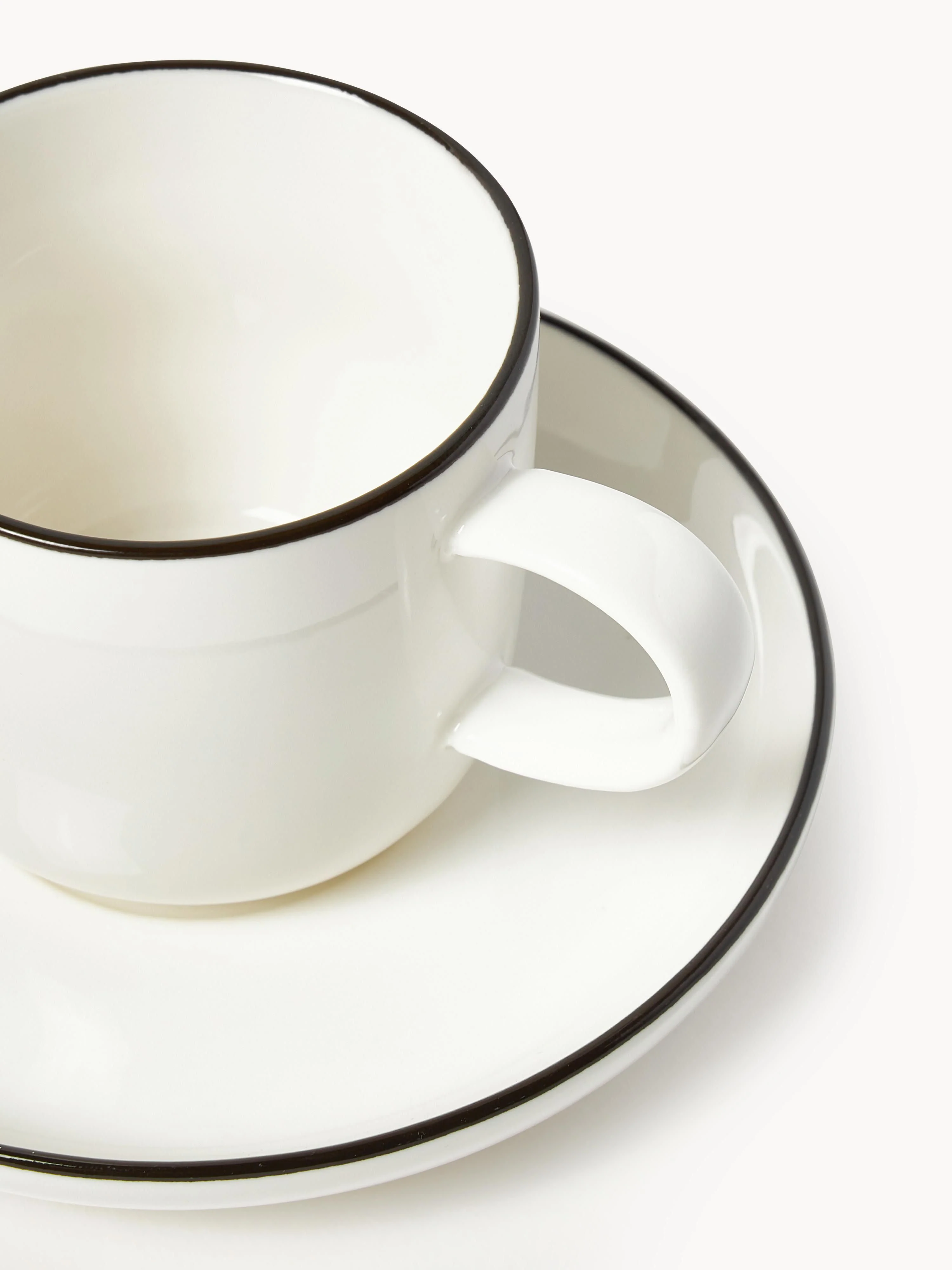 Porseleinen espressokopjes Facile met schoteltjes, 2-delig