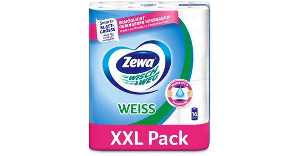 Zewa Wisch & Weg Haushaltspapier weiss 16 Rollen