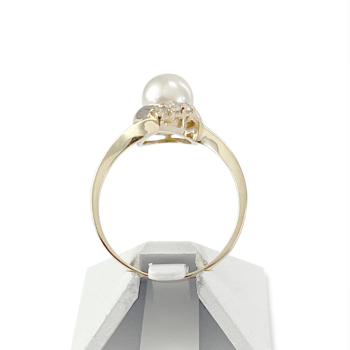 Bague d'occasion or 750 jaune diamants perle de culture
