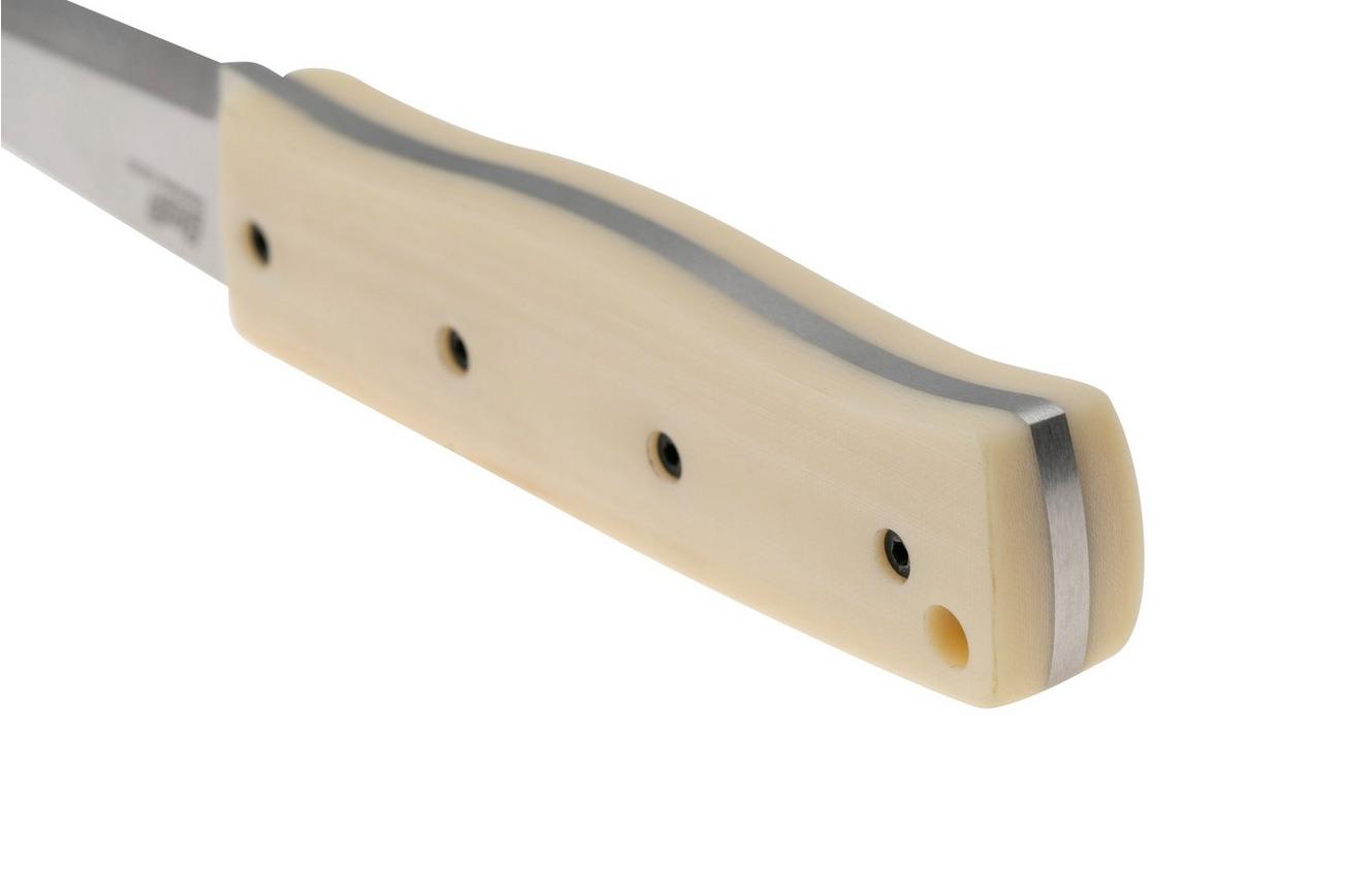 Brisa Pk70Fx 462 12C27 Scandi, Ivory Micarta, vaststaand mes