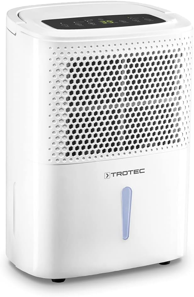 TROTEC Raumentfeuchter elektrisch TTK 26 E – Leistung 10 L/Tag – Fläche 15 m² / 37 m³ – Entfeuchtungsgerät mit Autoabschaltung
