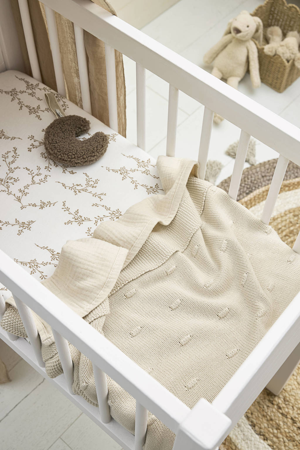 ledikantdeken Knots beige
