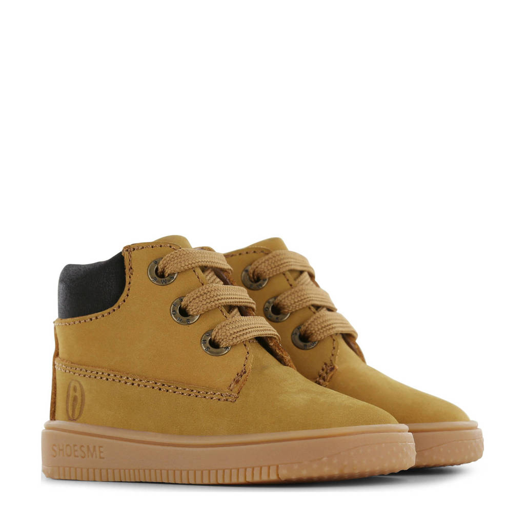 Shoesme leren veterboots oker