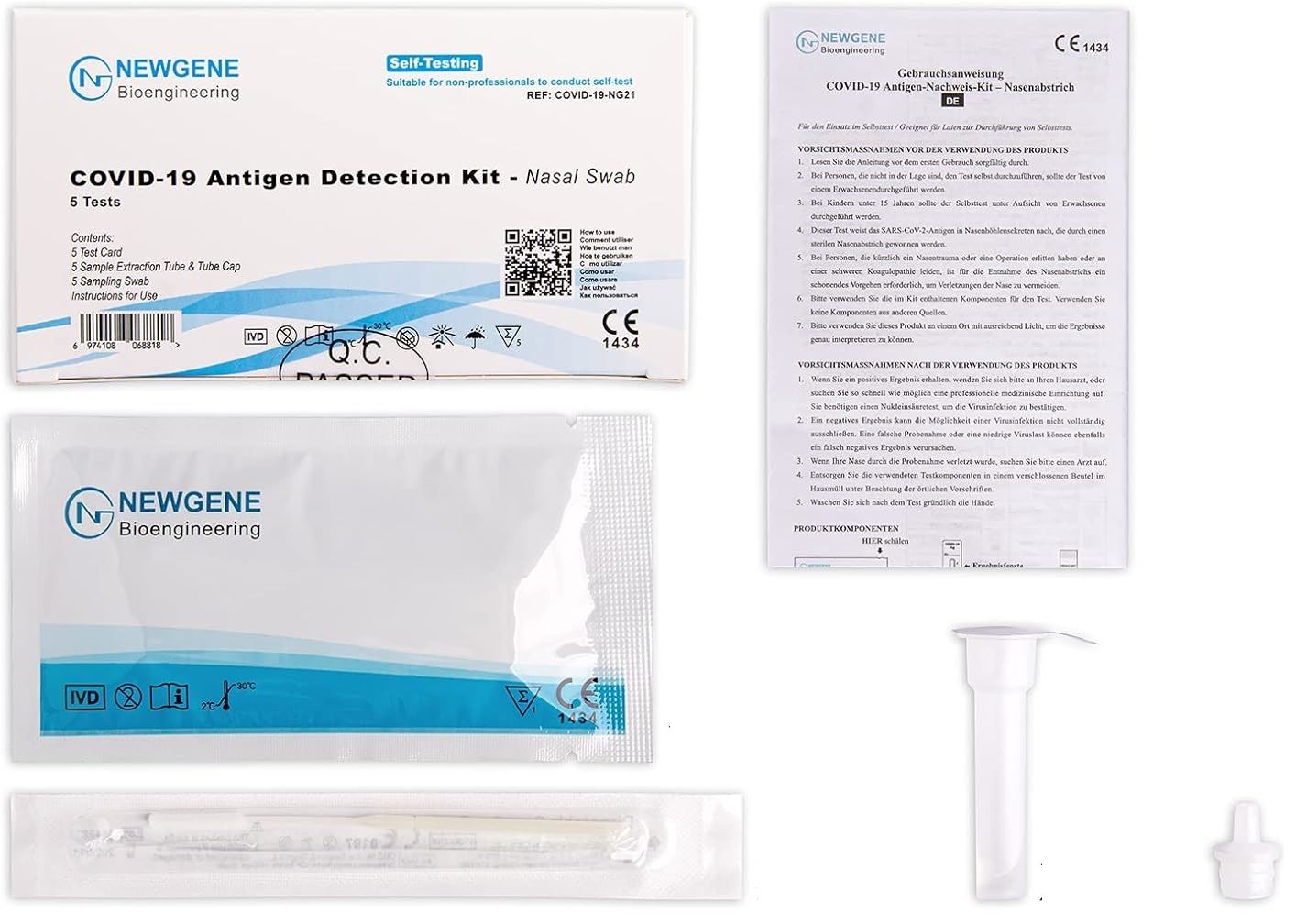 Newgene COVID-19 Antigen Laientest | Nasenabstrich + GRATIS BLT Desinfektionsmittel