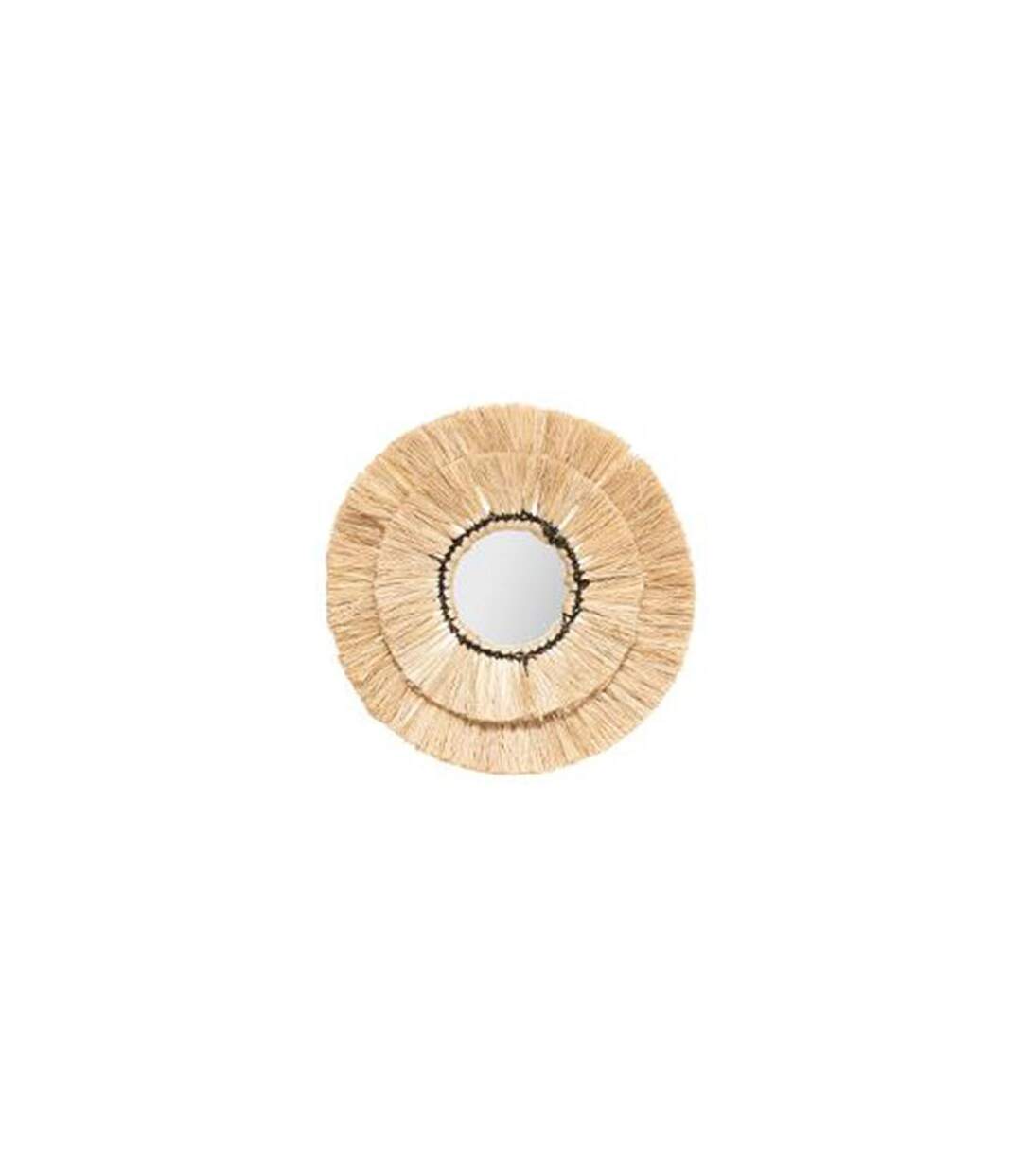 Lot de 3 Miroirs Muraux en Raphia Alba 40cm Beige