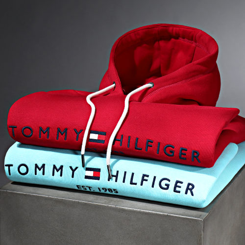 Sweat Capuche Tommy Logo 1599 Rouge