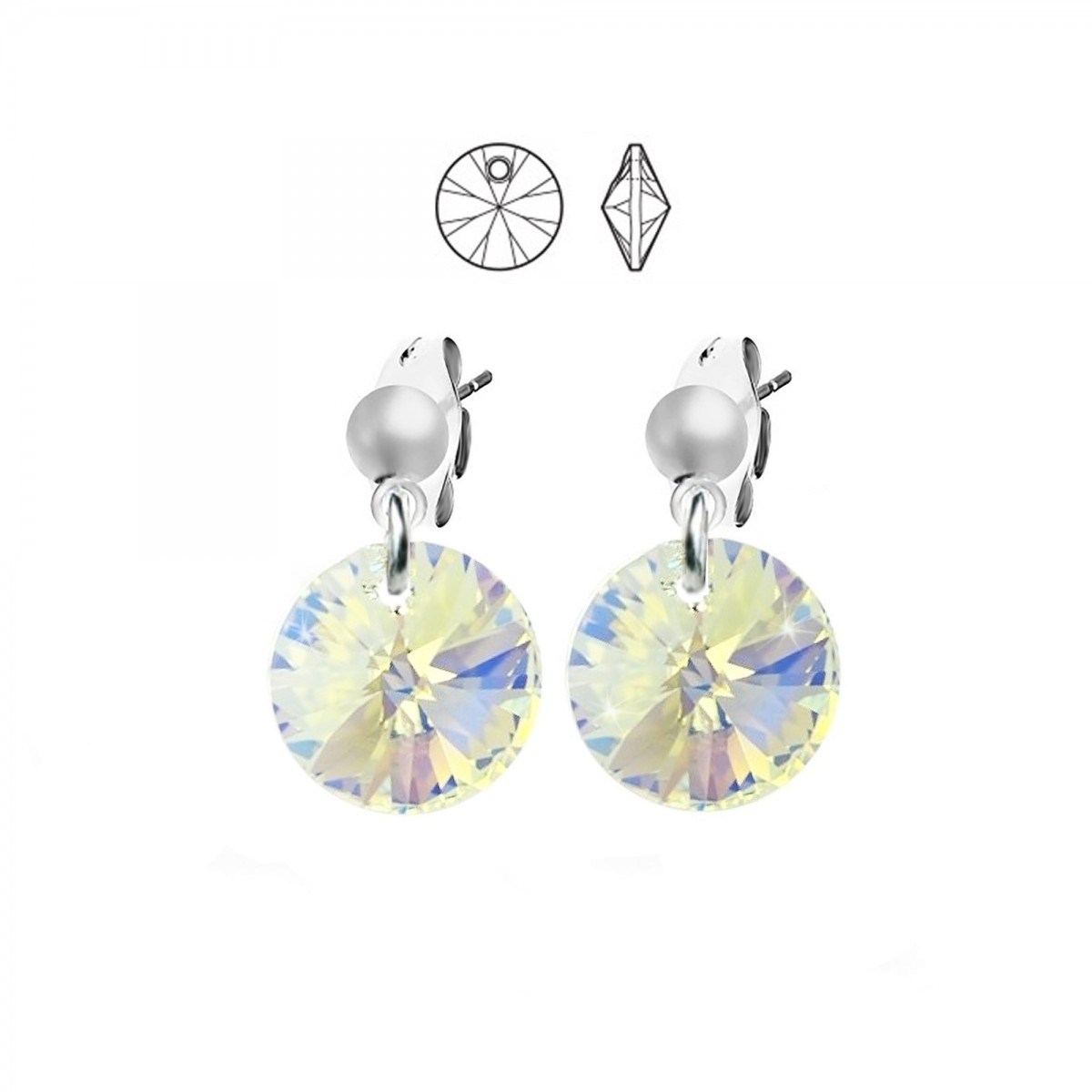 Boucles d'oreilles SC Crystal ornées de Cristaux scintillants