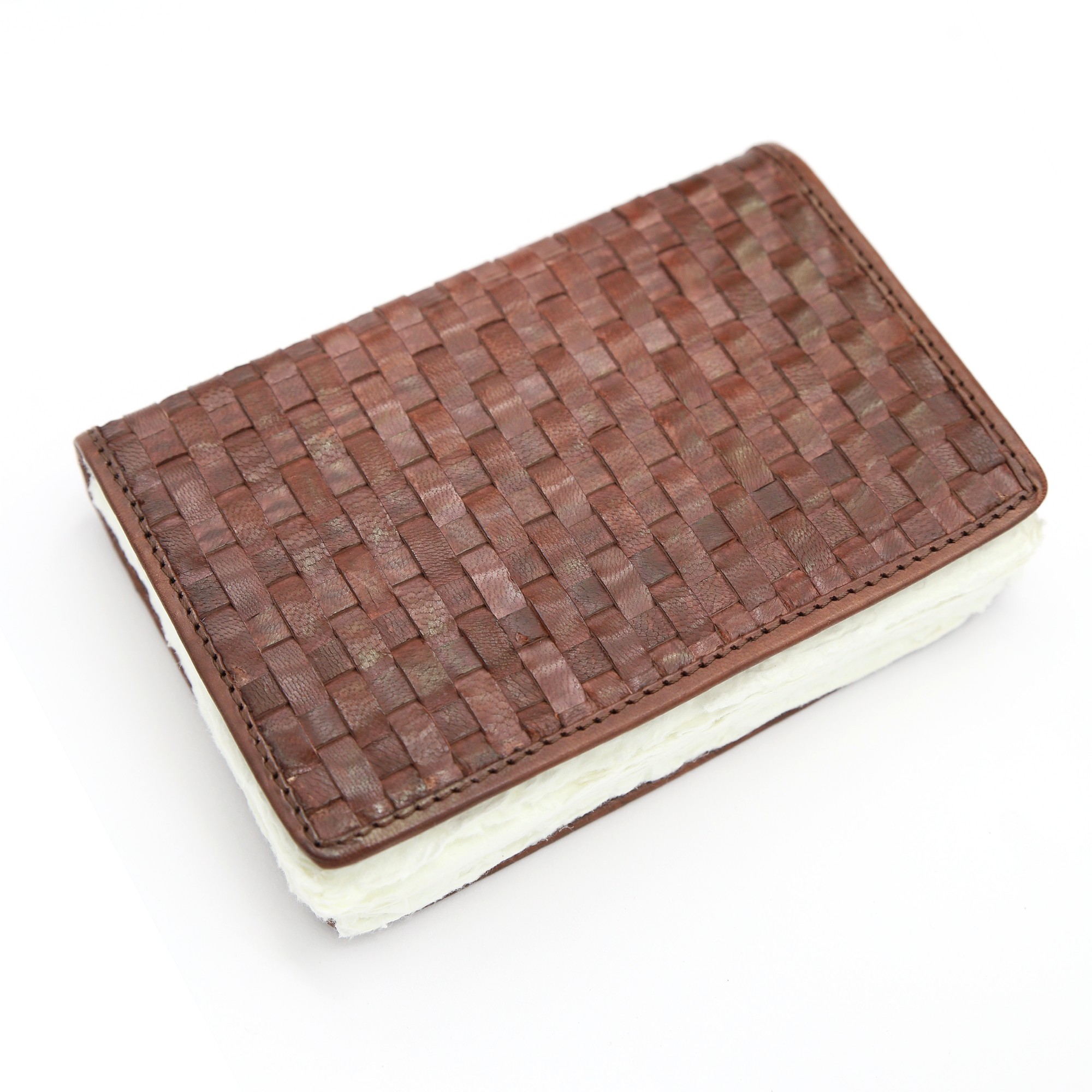 Notizbuch aus Leder Korbmuster, H 16 cm, B 11 cm, T 3 cm günstig bestellen