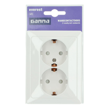 GAMMA Everest Dubbel Geaard Stopcontact Wit
