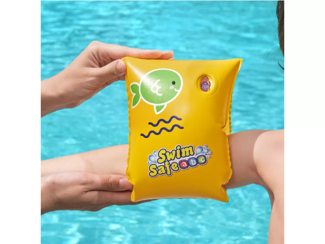 Brassards Gonflables pour Enfants de 3 à 6 ans Bestway Wondersplash 17x13 cm Couleur Jaune Double Chambre à Air