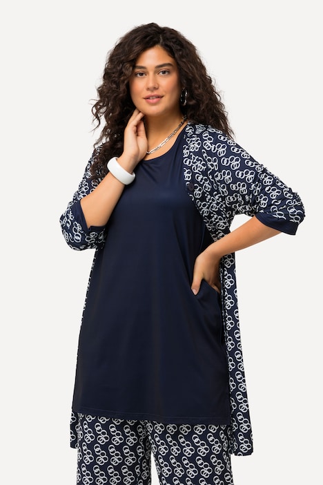 Longshirt, Ringmuster, Rundhals, 3/4-Arm