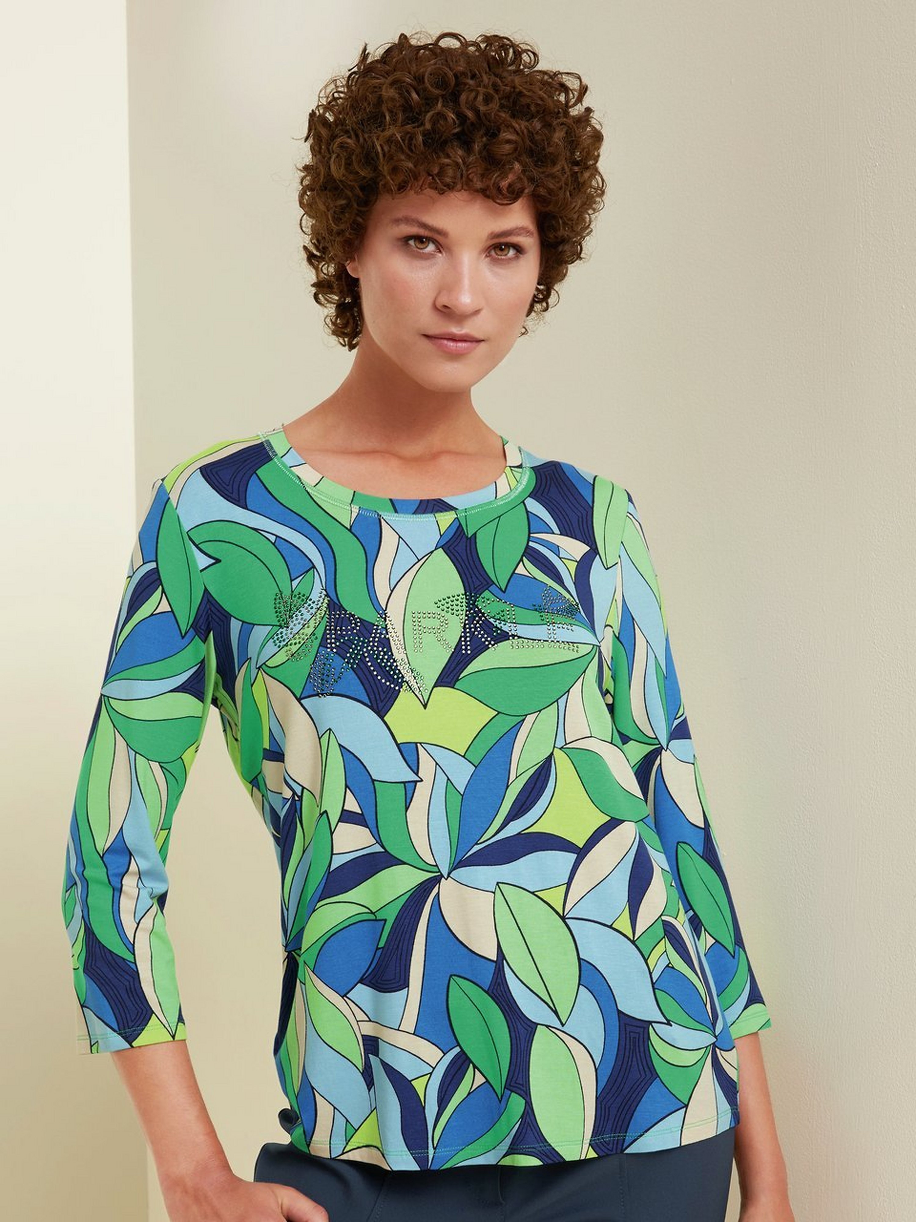 Rundhals-Shirt mit 3/4-Arm