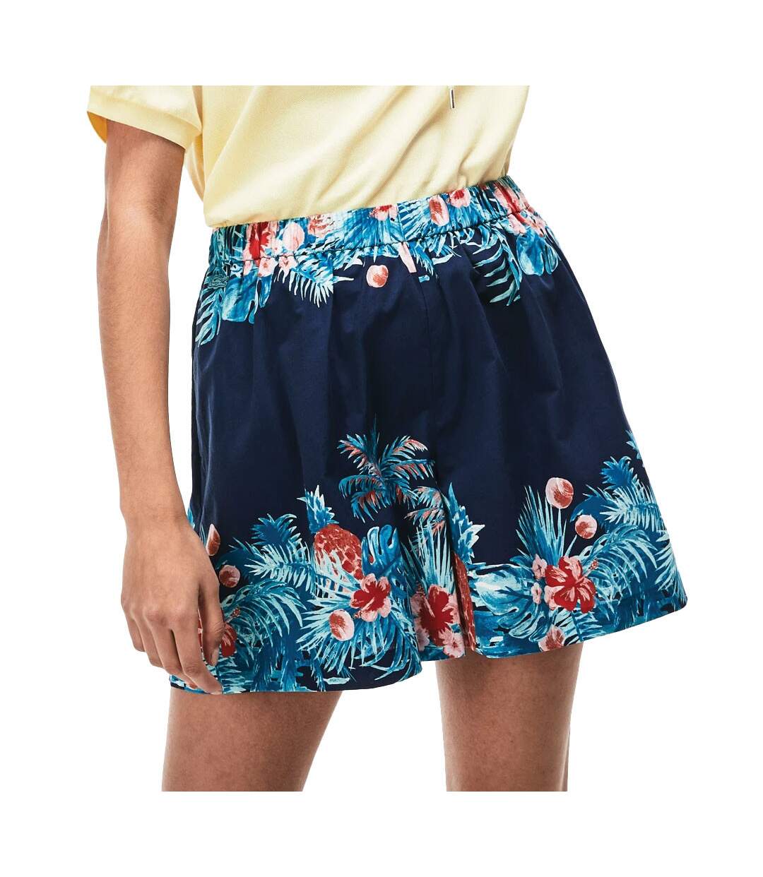 Short à fleurs bleu femme Lacoste FF4214