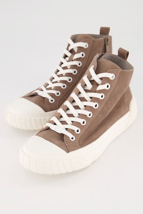 Caprice Leder-Sneaker, hoher Schaft, Zipper, Komfortweite