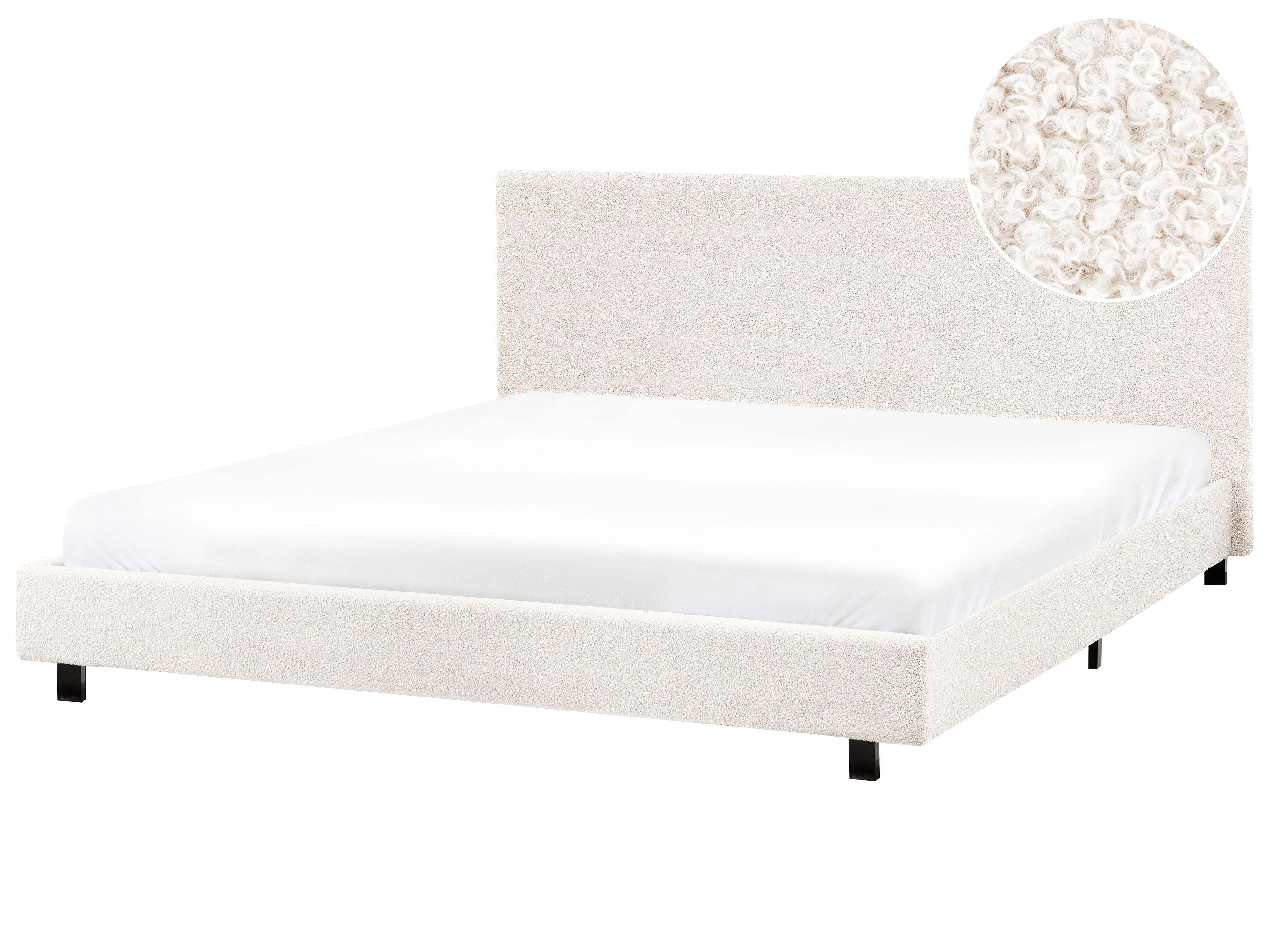 Waterbed Bouclé ALBI 180 x 200 cm Gebroken wit