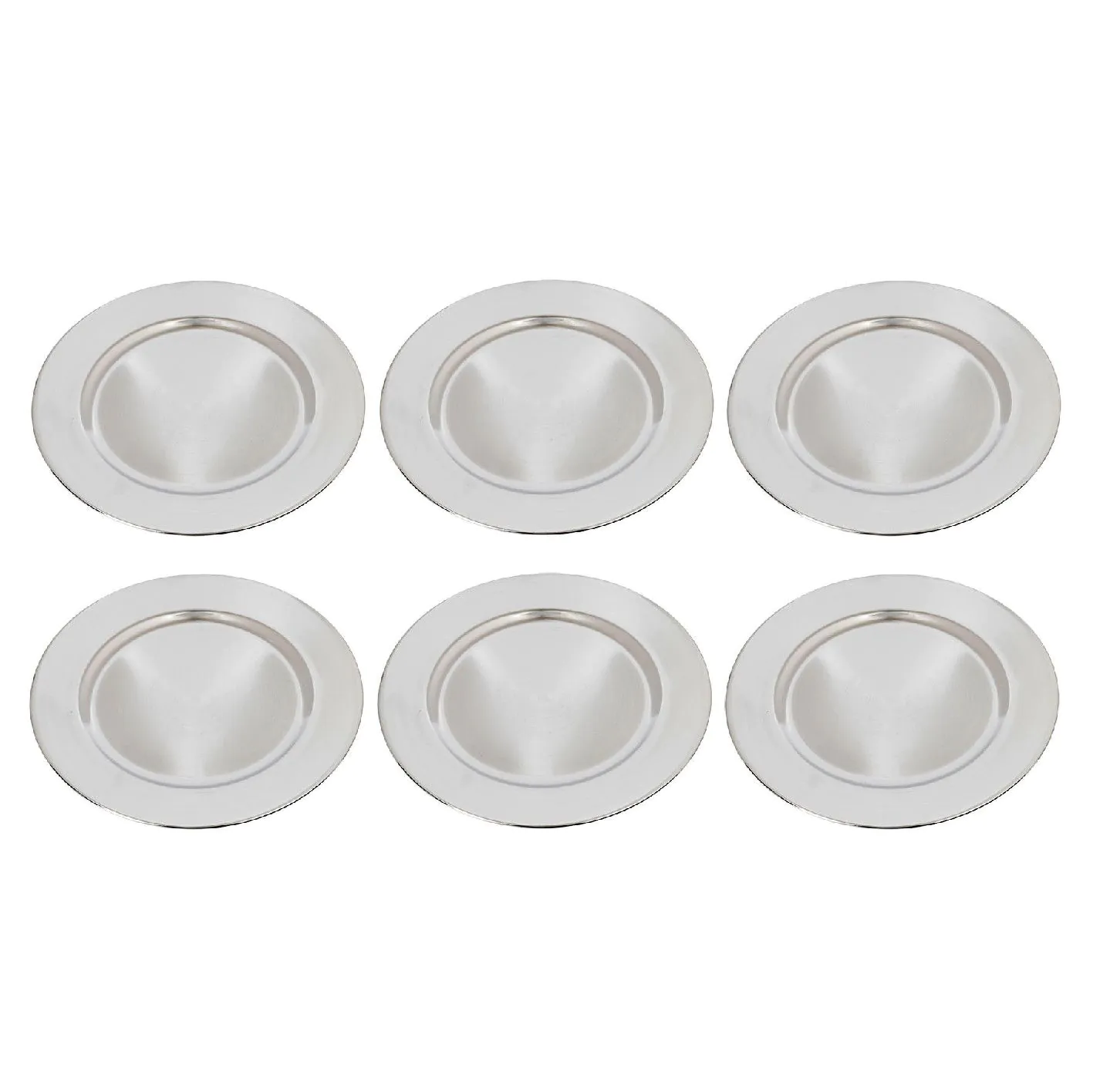 6er Set Dekoteller, 33 cm, silber