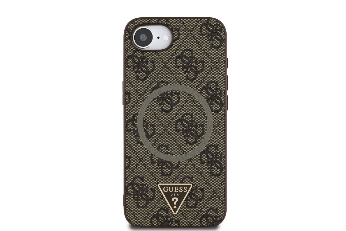 iPhone 16e MagSafe Leder Hardcase Hülle 4G Ring Triangle (GUHMPSE4P4TDPW) - Braun