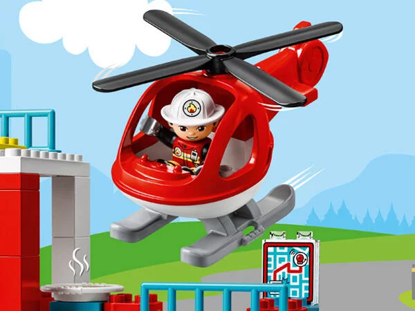 LEGO®DUPLO®MA VILLE 10970 - LA CASERNE ET L’HELICOPTERE DES POMPIERS